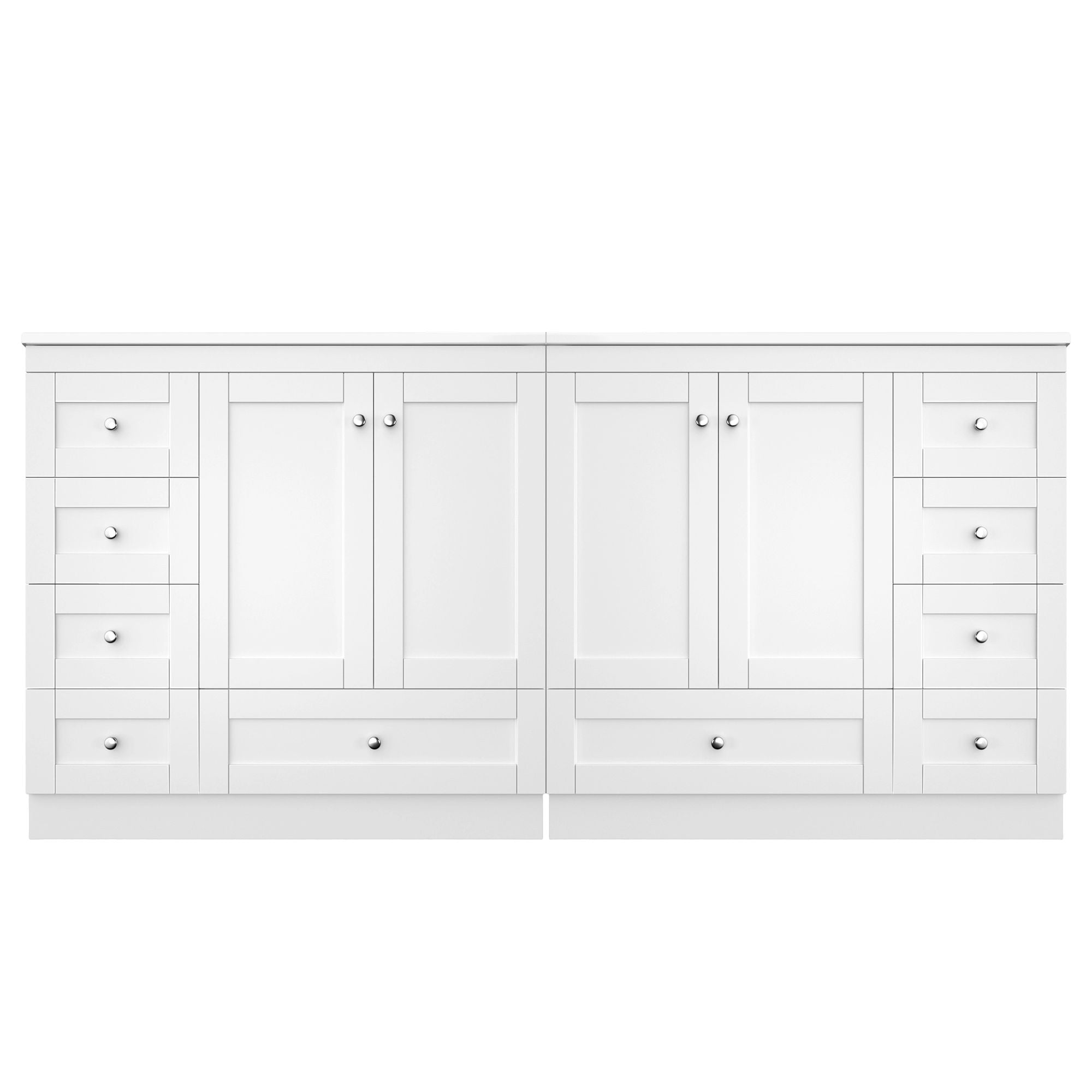 Shaker Free Standing Bathroom Vanity Cabinet &amp; Sink, Soft Close Drawers, Soft Close Doors