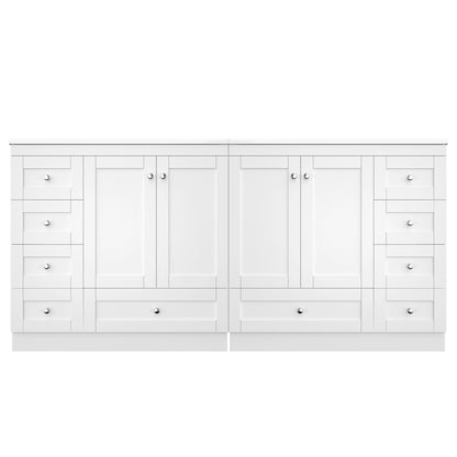 Shaker Free Standing Bathroom Vanity Cabinet &amp; Sink, Soft Close Drawers, Soft Close Doors