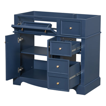 Vanity Without Basin Sink, Frame Bathroom Storage Cabinet, Freestanding Vanity With 3 Drawers &amp; Adjustable Shelf