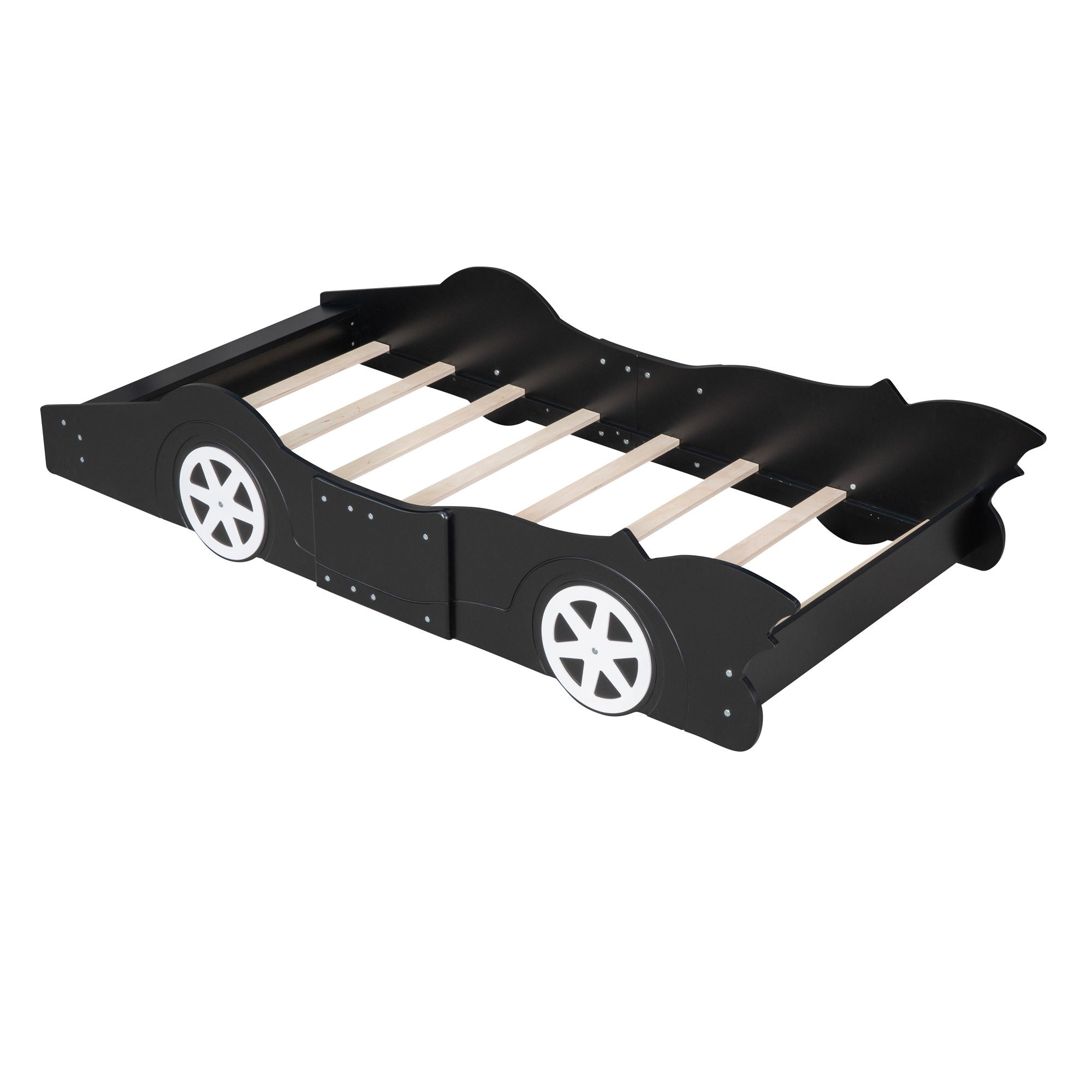 Race Car Shaped Platform Bed &amp; Wheels