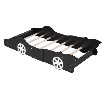 Race Car Shaped Platform Bed &amp; Wheels