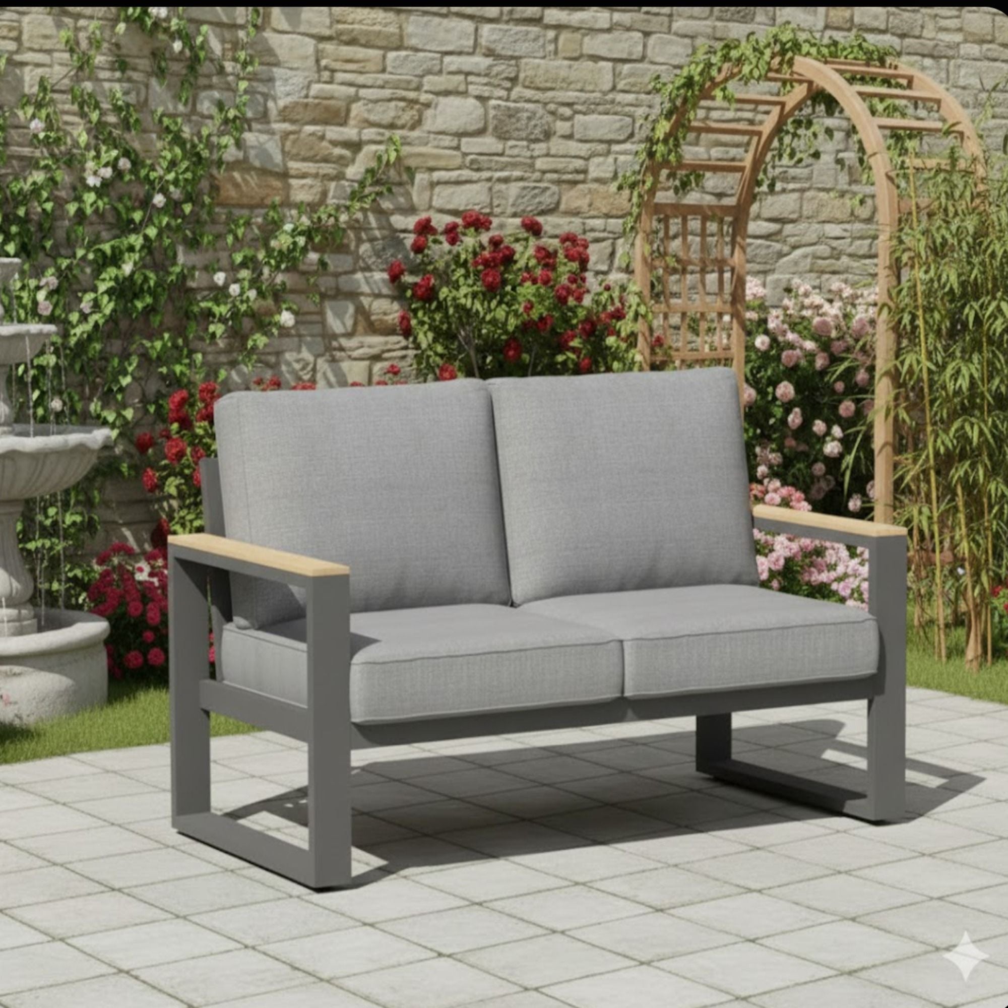 All-Weather Loveseat Sofa With Thick Cushions