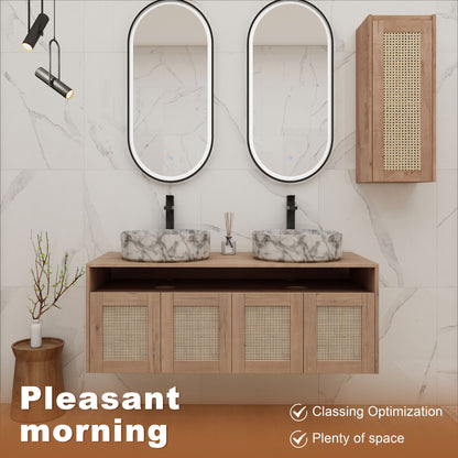 Bathroom Vanity &amp; Art Sink And Side Cabinet, Float Mounting Design