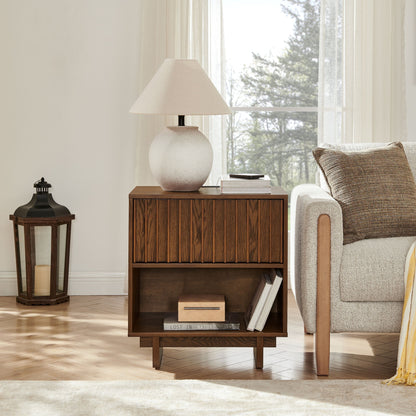 Nightstand With Hidden Charging Station USB Ports &amp; Outlet Hole