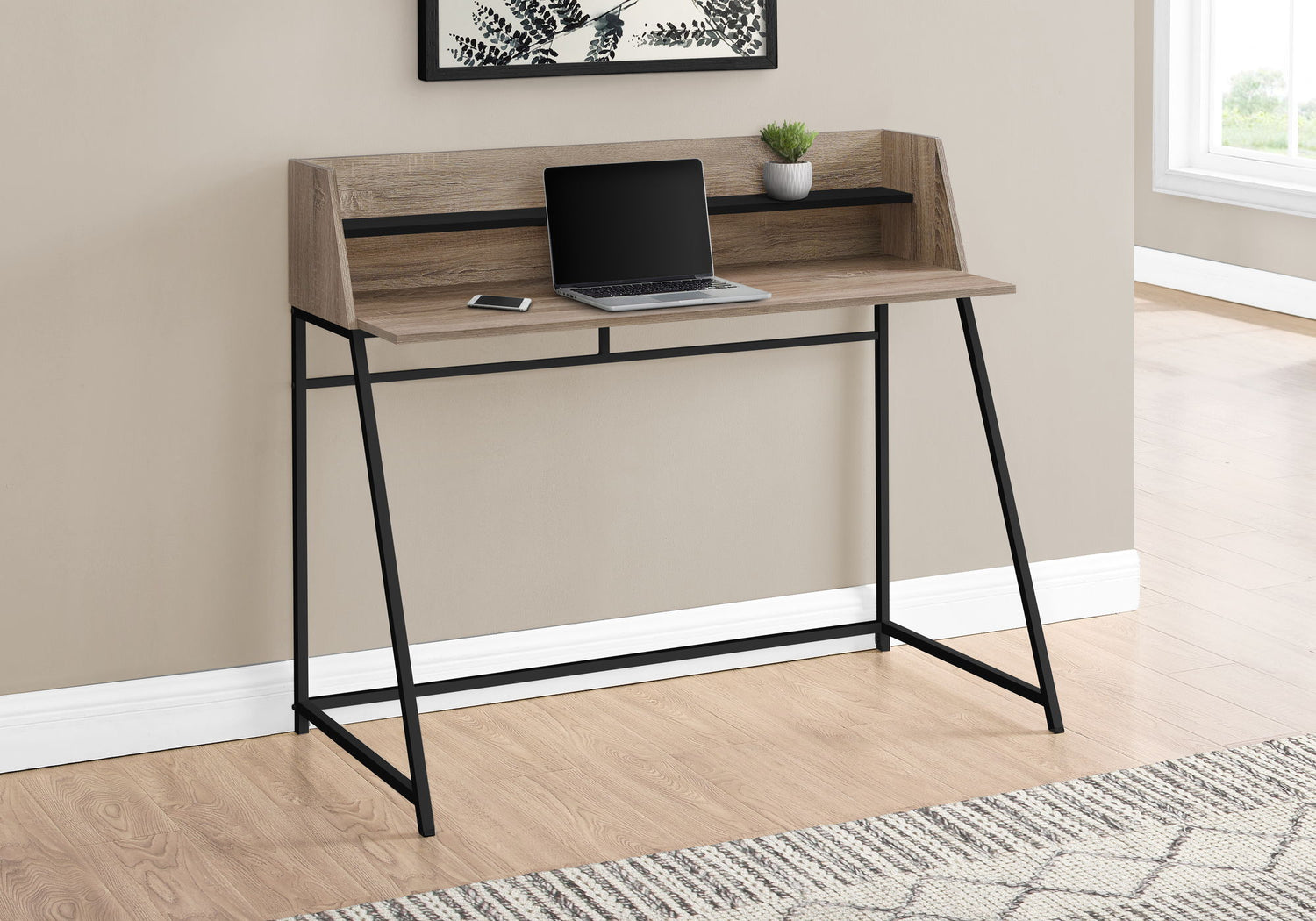 Computer Desk For Home Office Laptop, Storage Shelves, Contemporary &amp; Modern