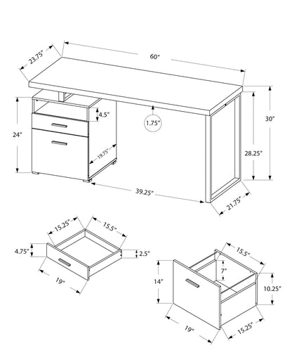 Computer Desk For Home Office, Laptop, Left Right Set - Up, Storage Drawers, Contemporary &amp; Modern