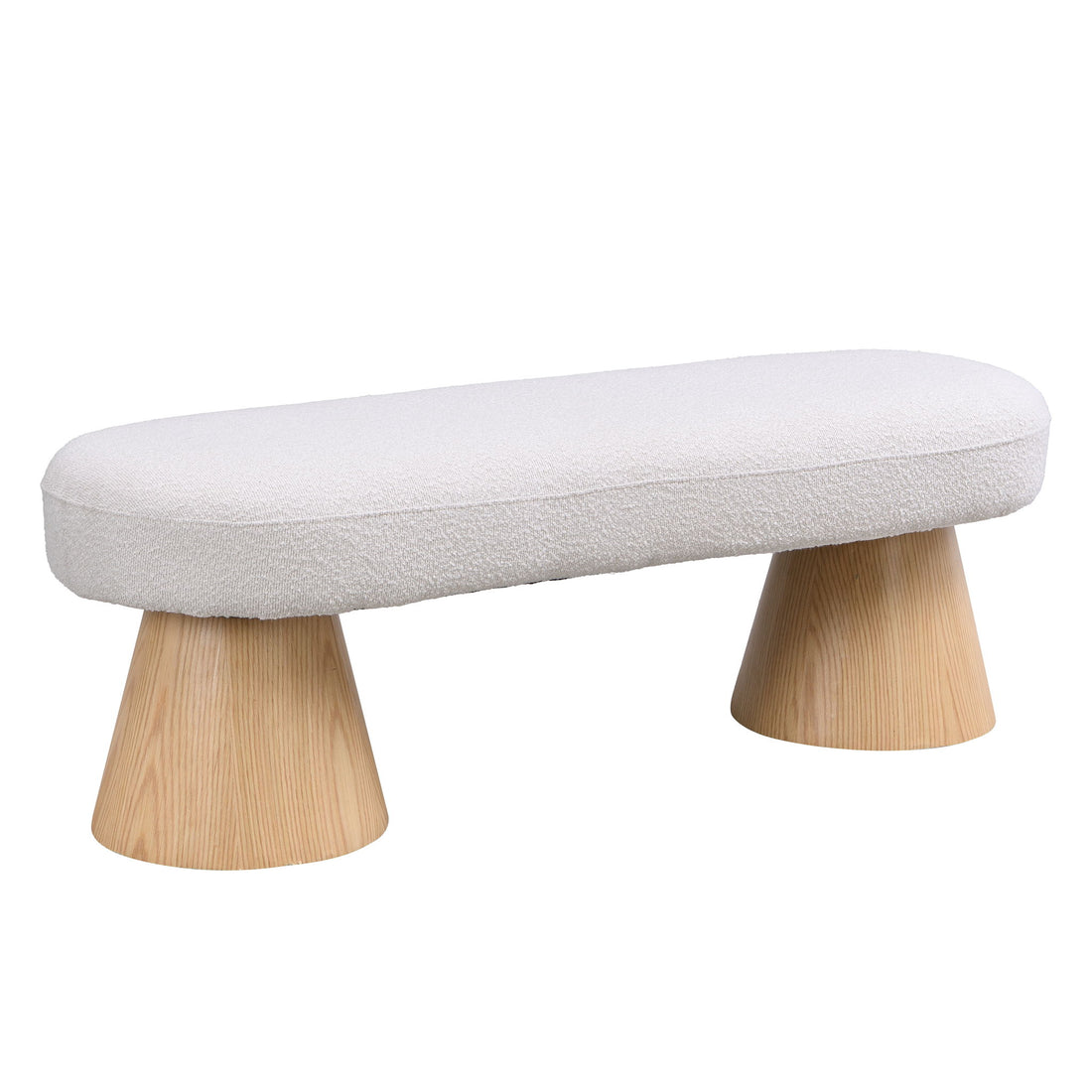 Dining Bench For Dining Room, Upholstered Bedroom End Of Bed Entryway Bench Fabric Ottoman For Living Room - Beige