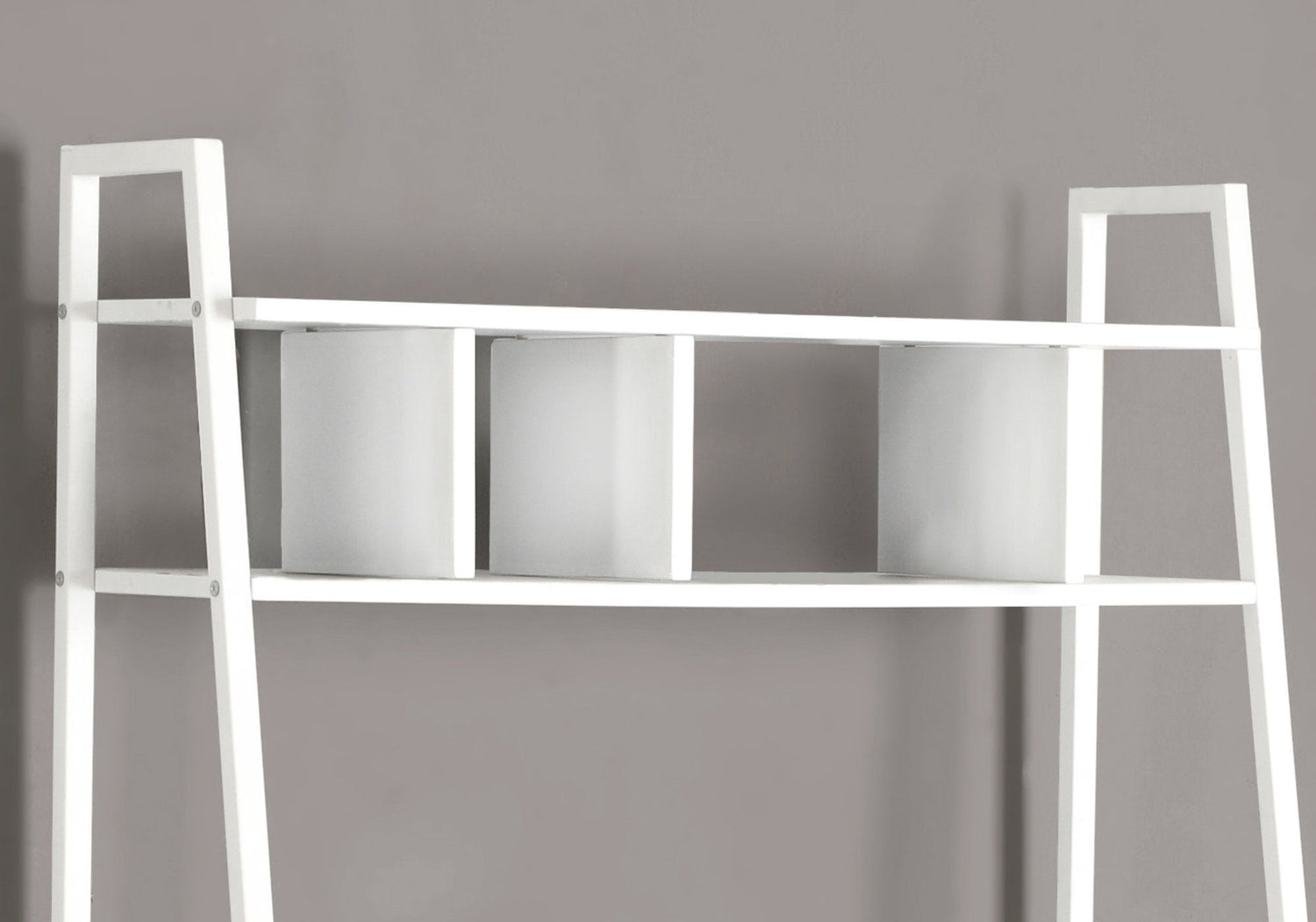 Computer Desk For Home Office, Laptop, Leaning, Storage Shelves, Contemporary &amp; Modern - White