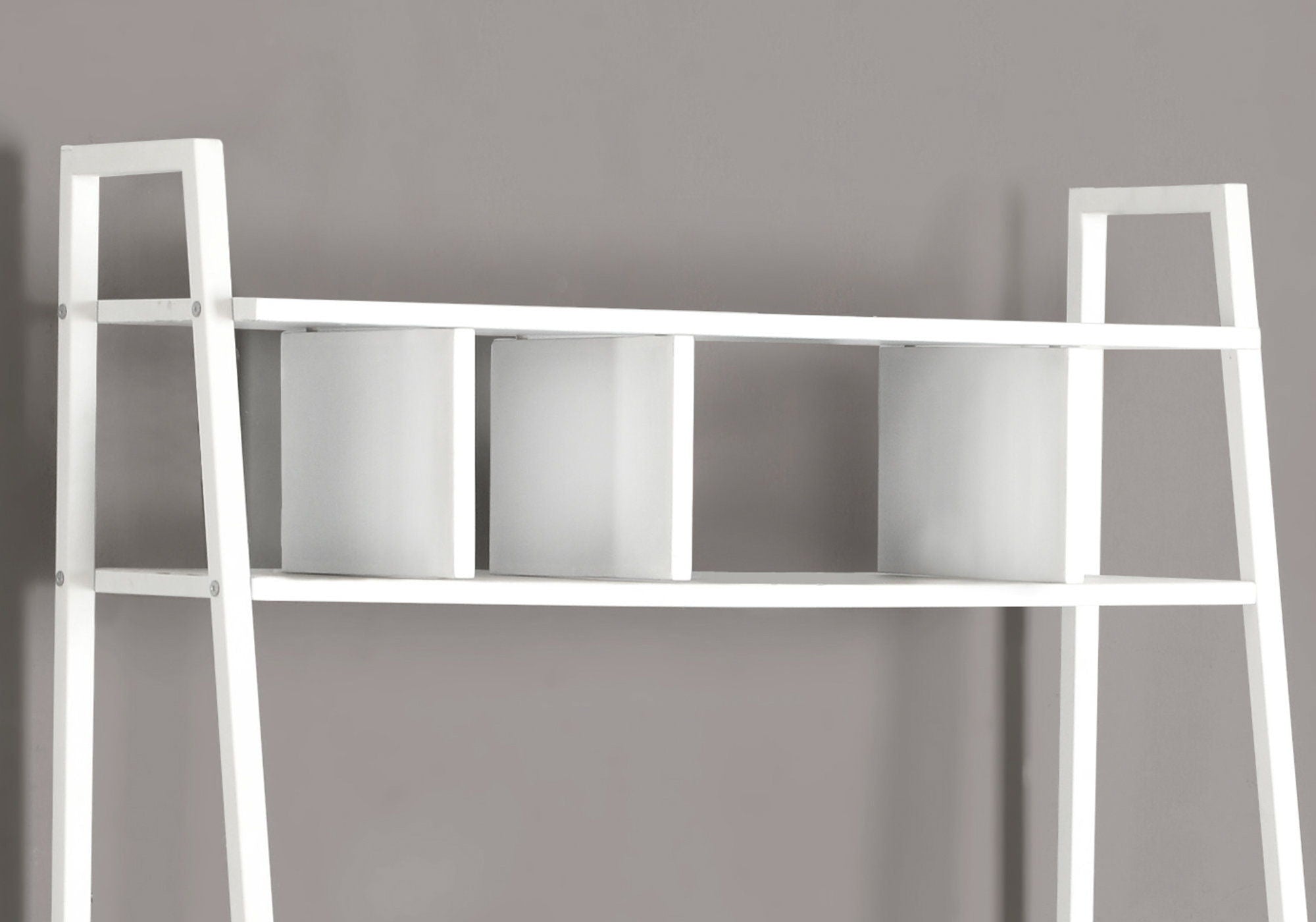 Computer Desk For Home Office, Laptop, Leaning, Storage Shelves, Contemporary &amp; Modern - White