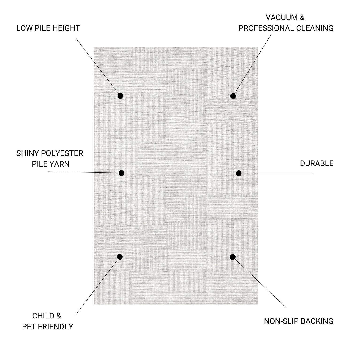 Macau - Non - Slip Accent Rug, Modern Design