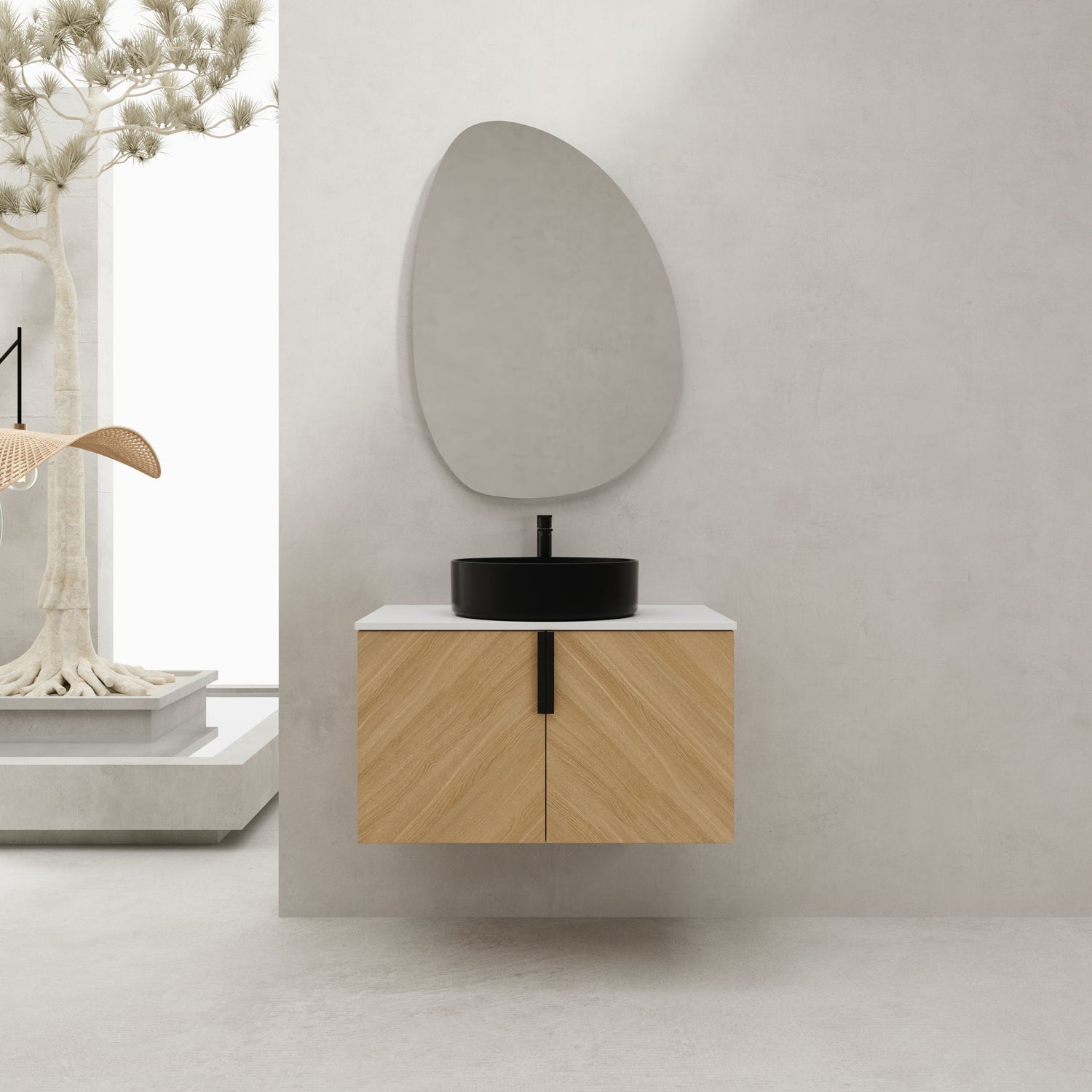 Wall Mounted Bathroom Vanity With Art Sink