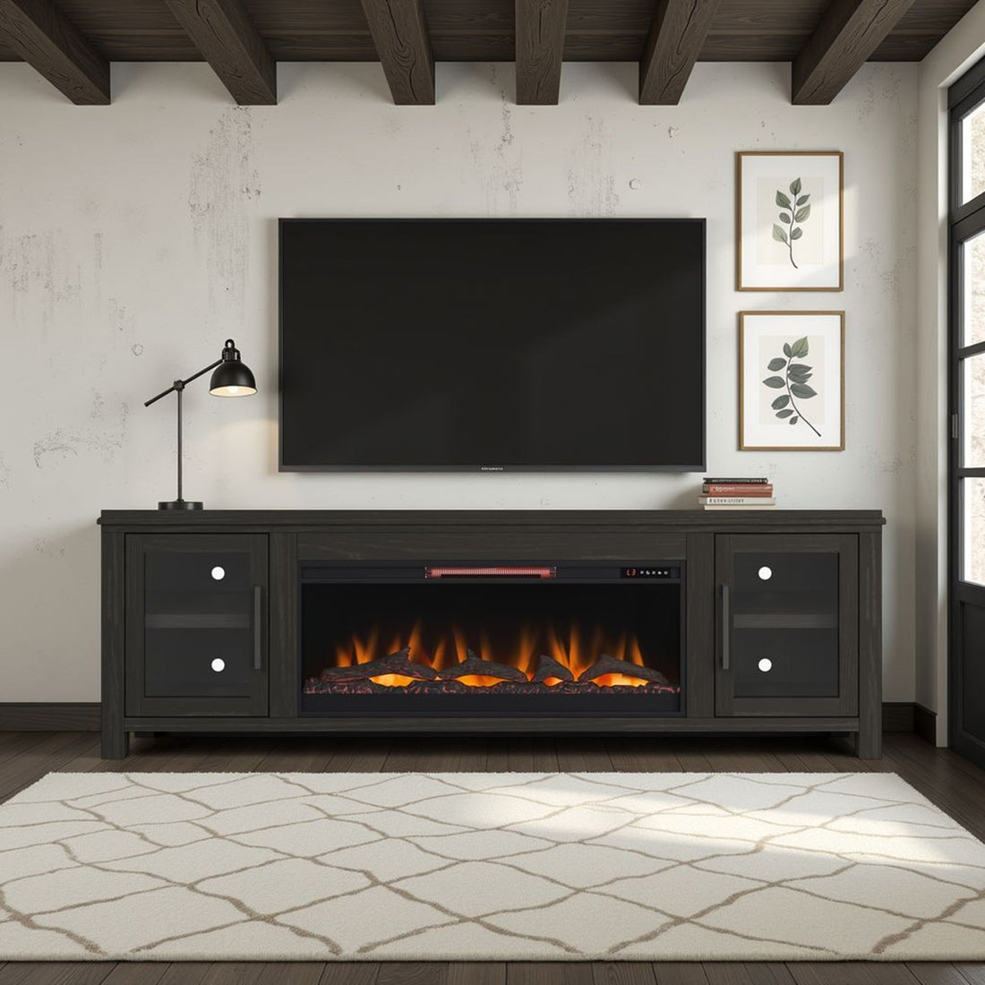 Tybee - Electric Fireplace TV Console For TVs Up To 95&quot; - Clove