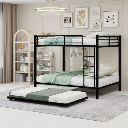 Bunk Bed For Kids, Convertible Frame With Ladders &amp; Guardrail