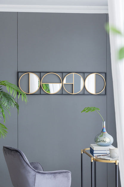 Eclectic Styling Metal Beaded Wall Mirror With Contemporary Design For Bedroom, Liveroom &amp; Entryway