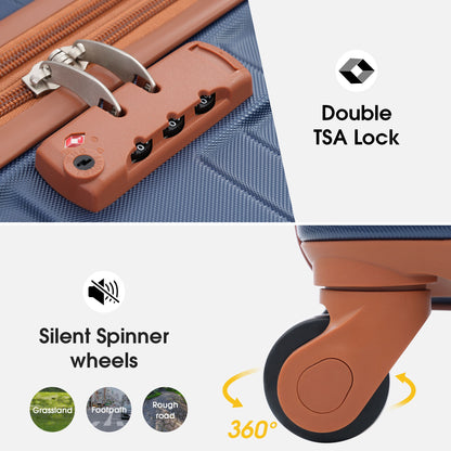 Luggage With Tsa Lock Spinner Wheels Hardside Expandable Luggage Travel Suitcase Check In Luggage ABS 24&quot;