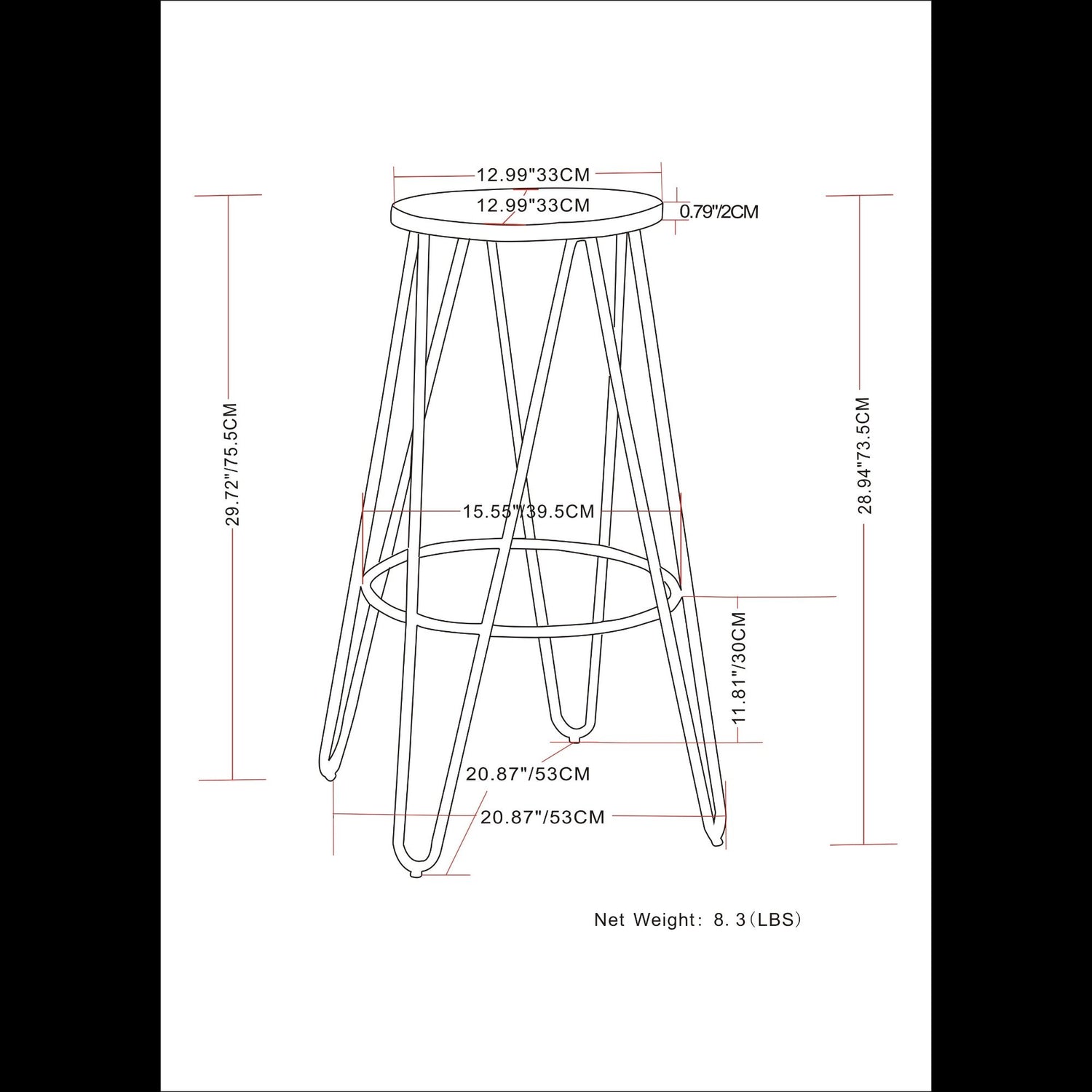 Simeon - Multifunctional Metal Stool With Wood Seat