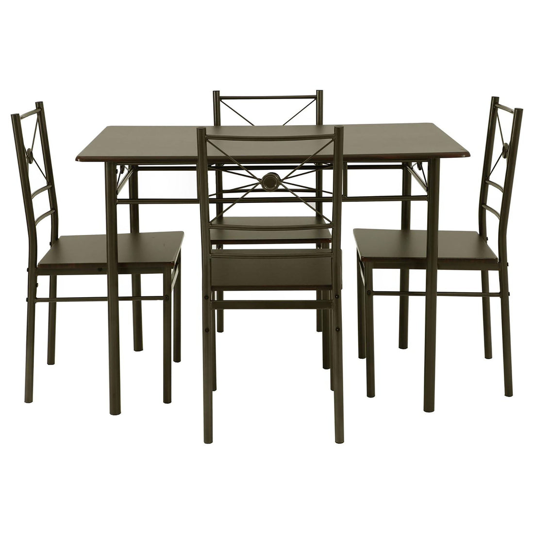 5 Piece Rectangle Dining Set With Tubing Base