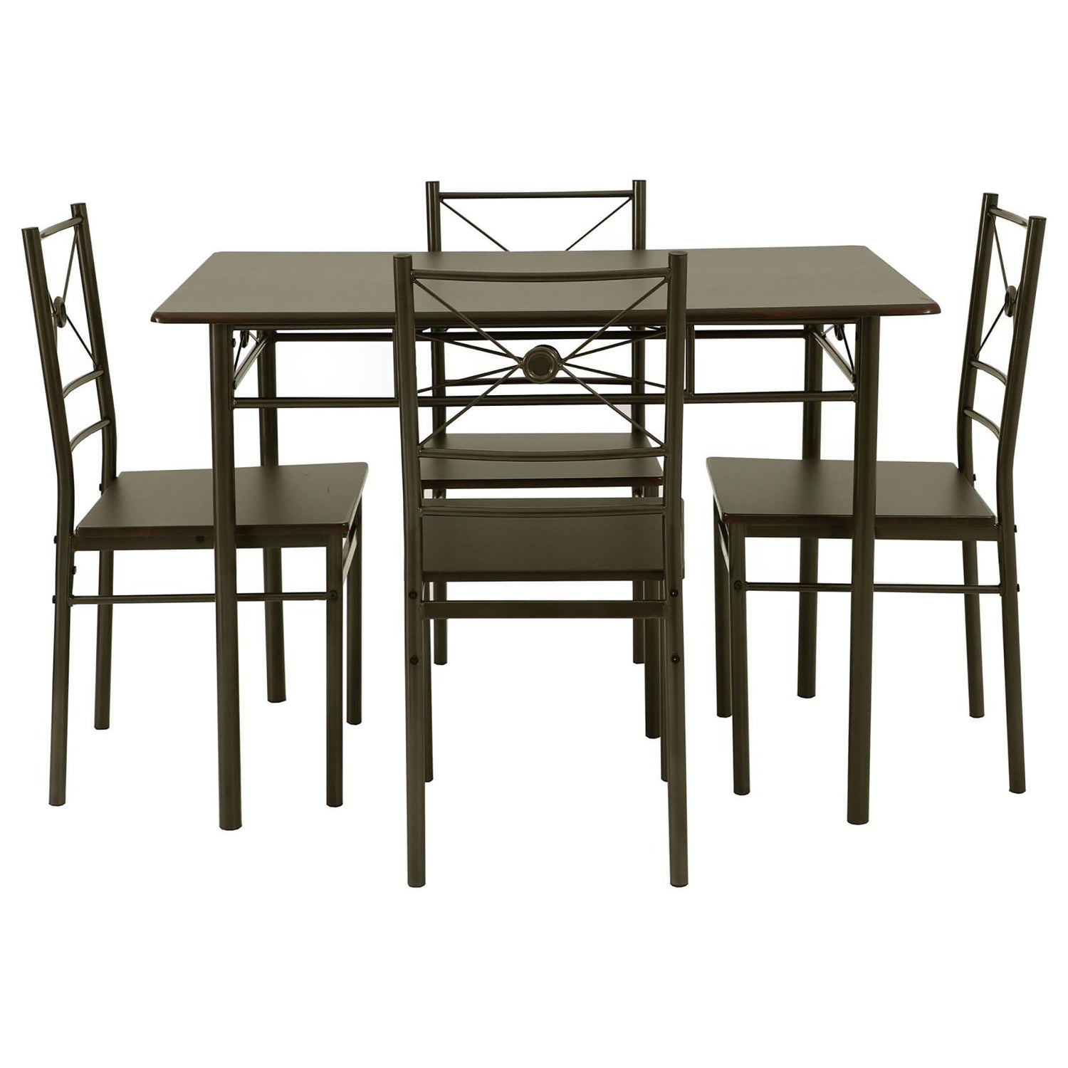 5 Piece Rectangle Dining Set With Tubing Base