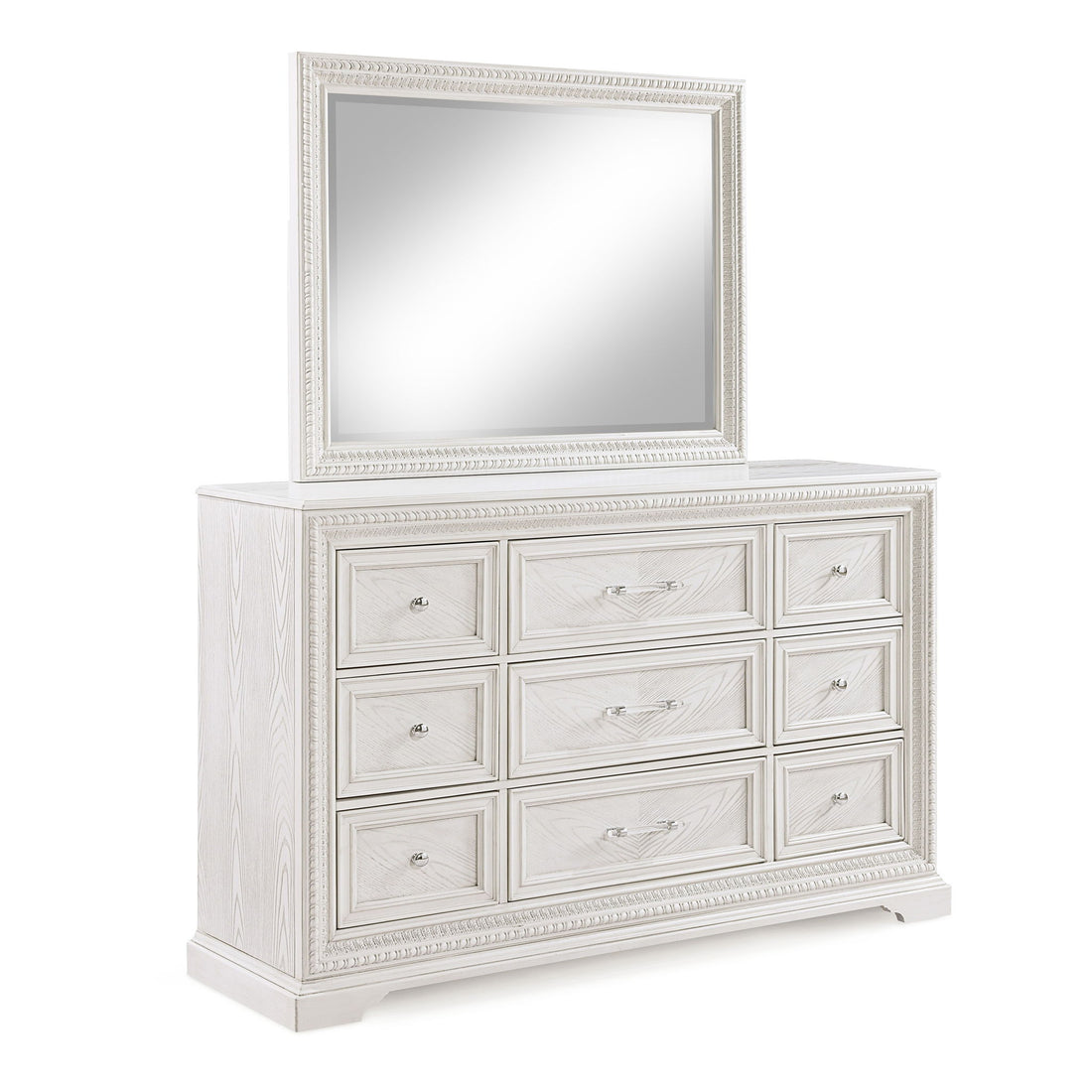 6 Drawer Storage Dresser Antique Wooden Bedroom Furniture - Antique White