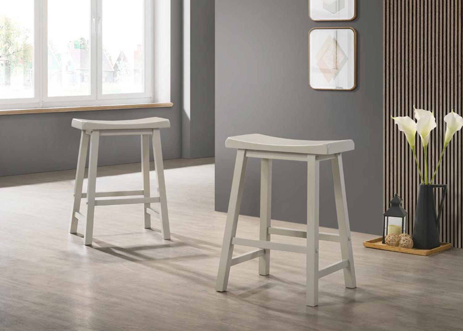 Alonzo - 17.5&quot; Backless Ergonomic Counter Height Stool (Set of 2)