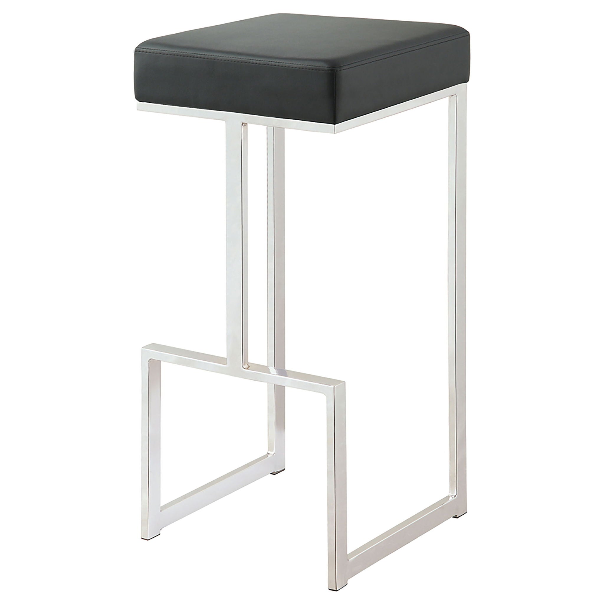Upholstered Bar Stool With High-Shine Legs