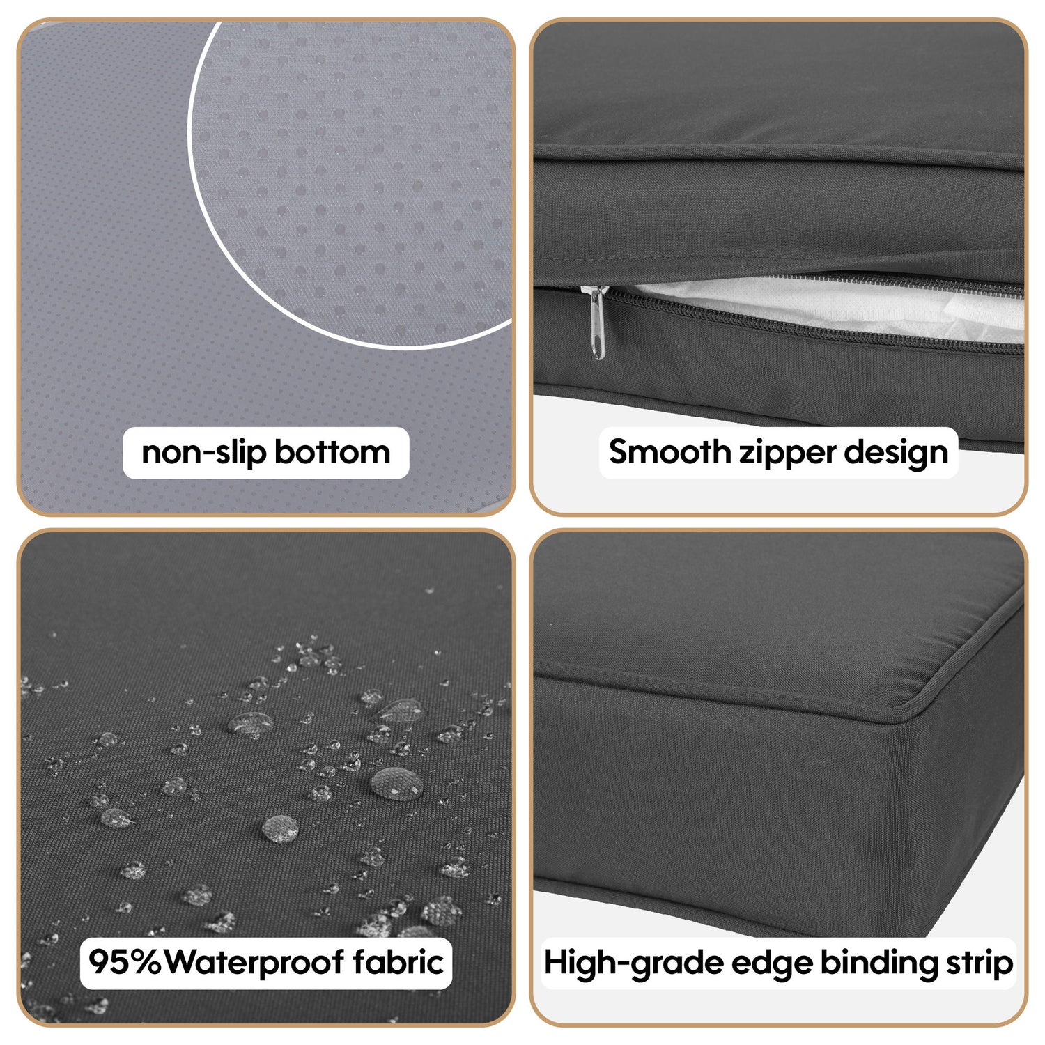 Cushion Covers For 7 Piece Wicker Sectional Sofa, 14 Pack Seat And Back Slipcovers With Zipper