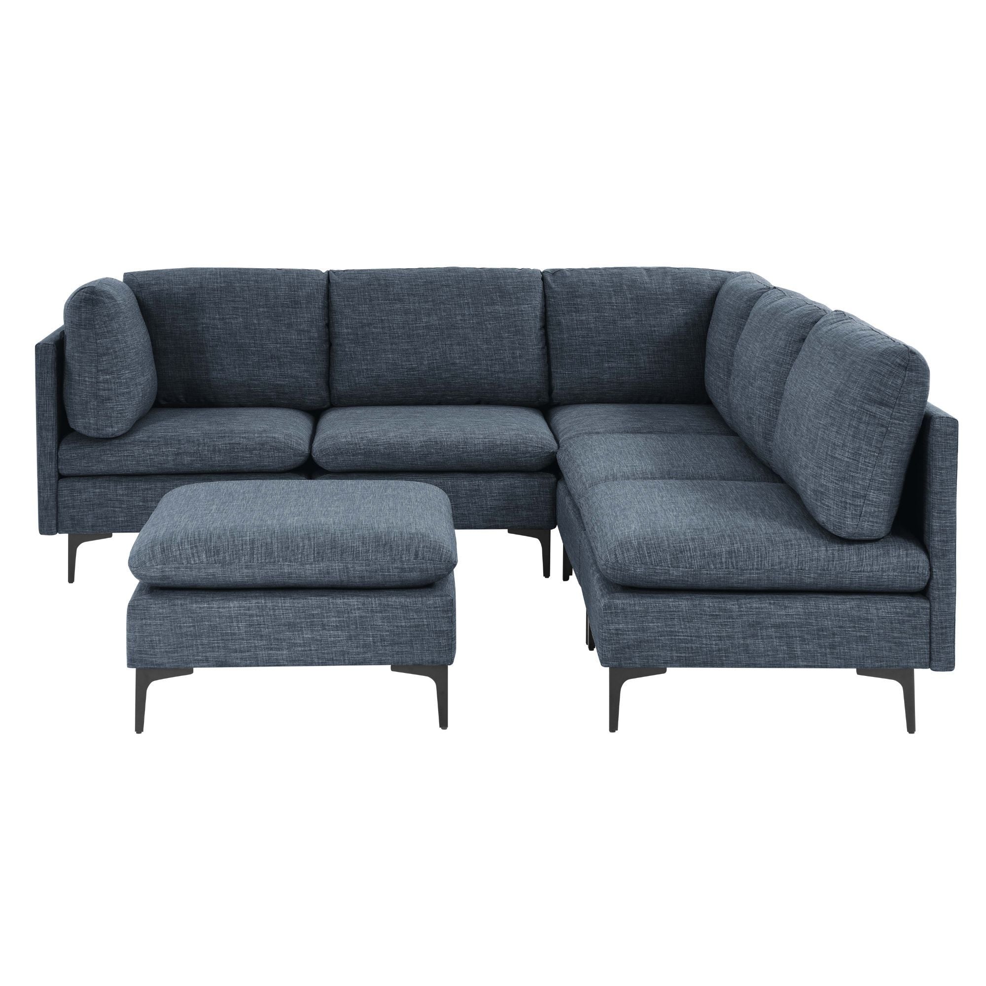 Upholstered Modular Sectional &amp; Tall Legs