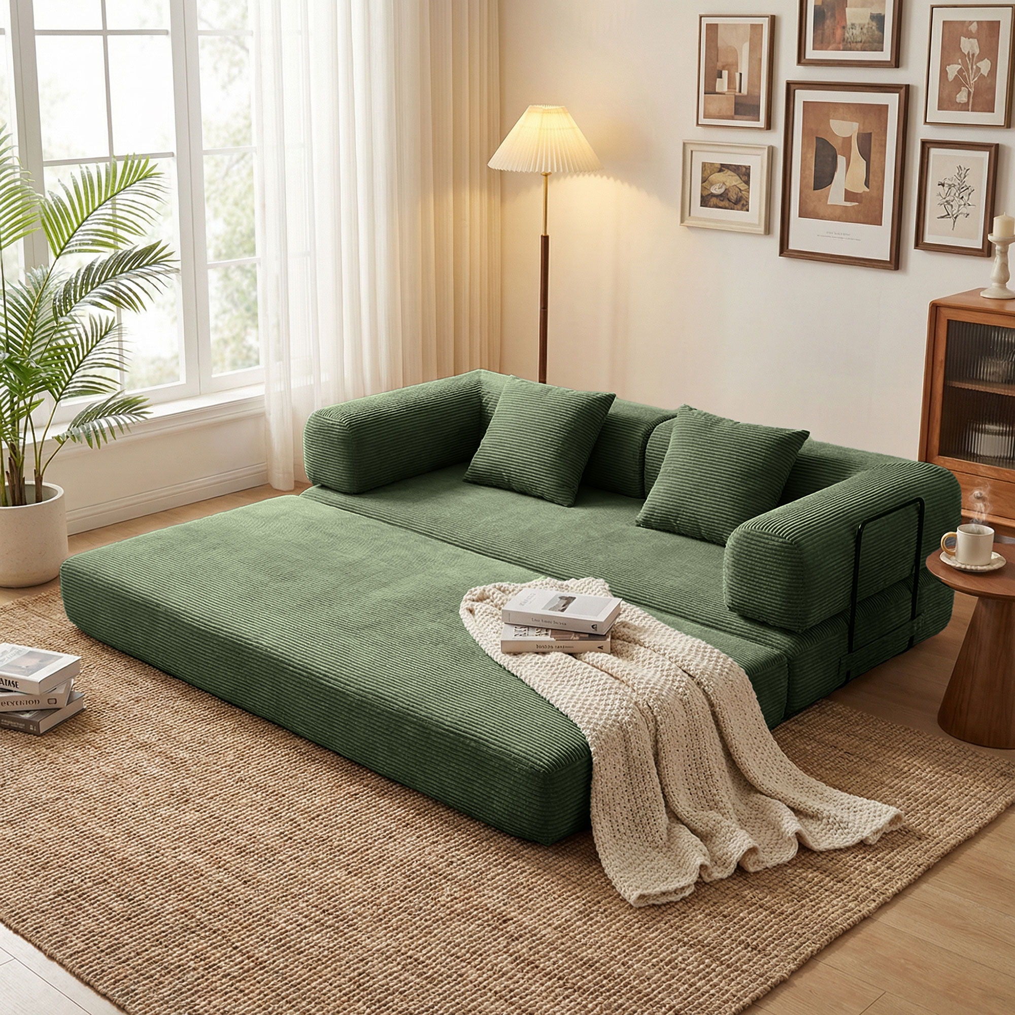 Convertible Sofa Bed With Removable Pillows