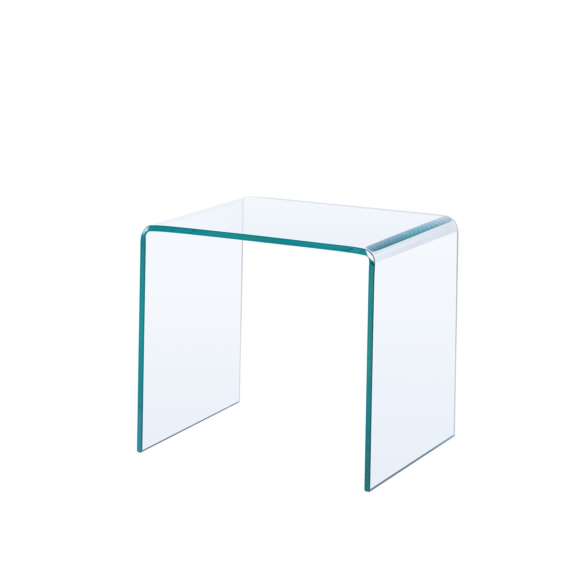 Small Clear Glass Side &amp; End Table, Tempered Glass End Table Small Coffee Table - Transparent