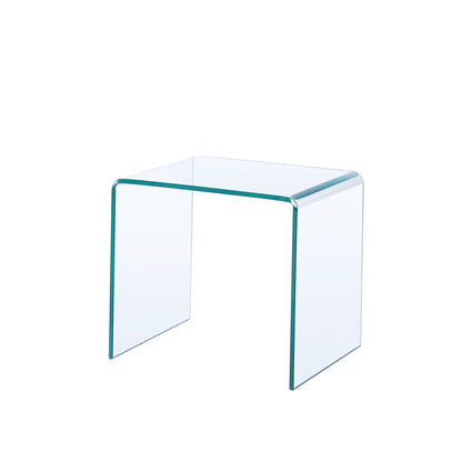 Small Clear Glass Side &amp; End Table, Tempered Glass End Table Small Coffee Table - Transparent