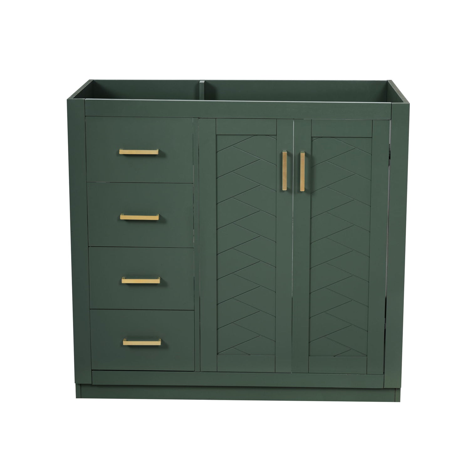 Retro Style Bathroom Vanity, 3 Drawers &amp; Soft Closing Doors