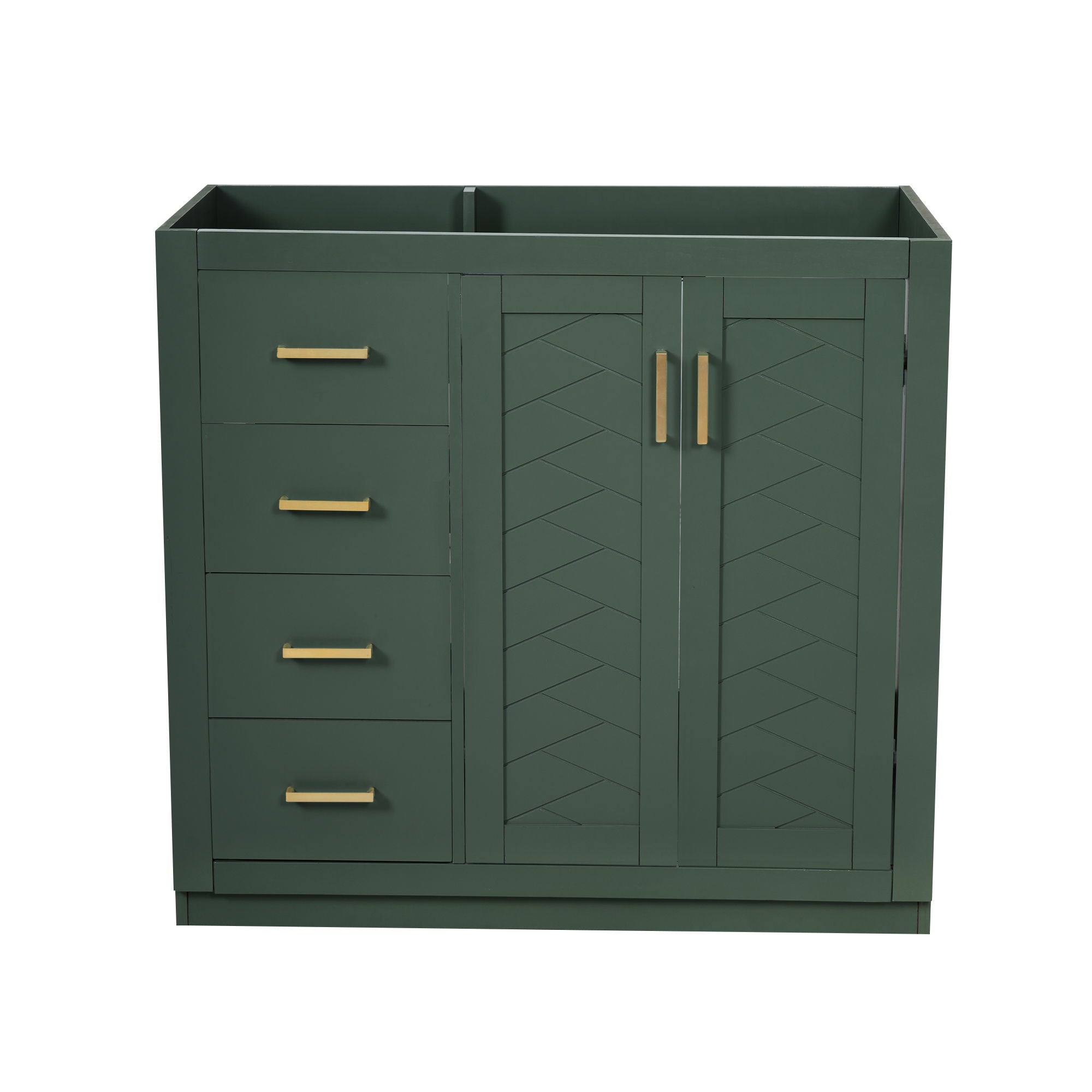 Retro Style Bathroom Vanity, 3 Drawers &amp; Soft Closing Doors