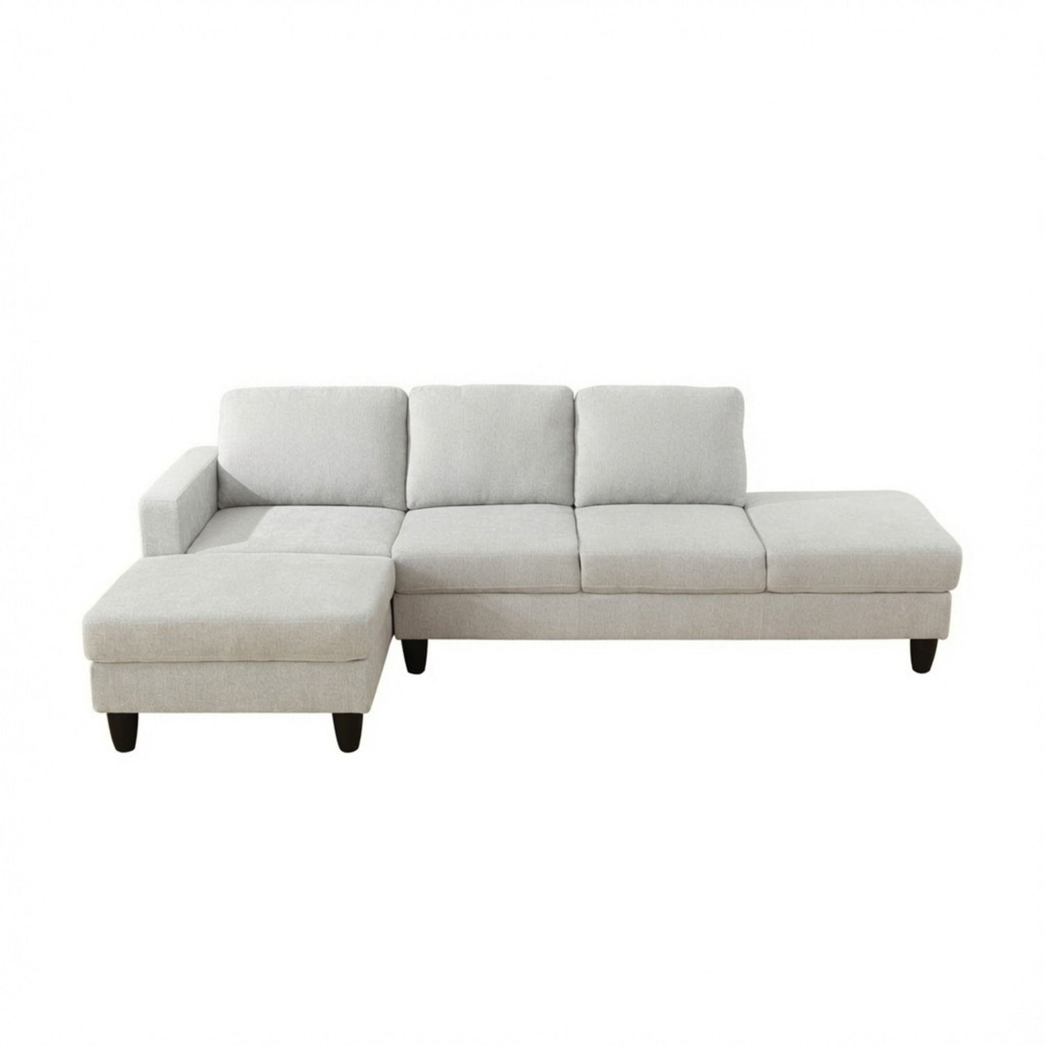 2 Piece L - Shaped Left Chaise Sectional Sofa With Ottoman, Living Room Furniture - White / Gray