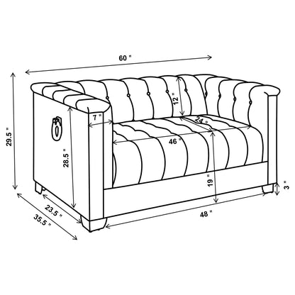 Earline - Upholstered Track Arm Loveseat - White