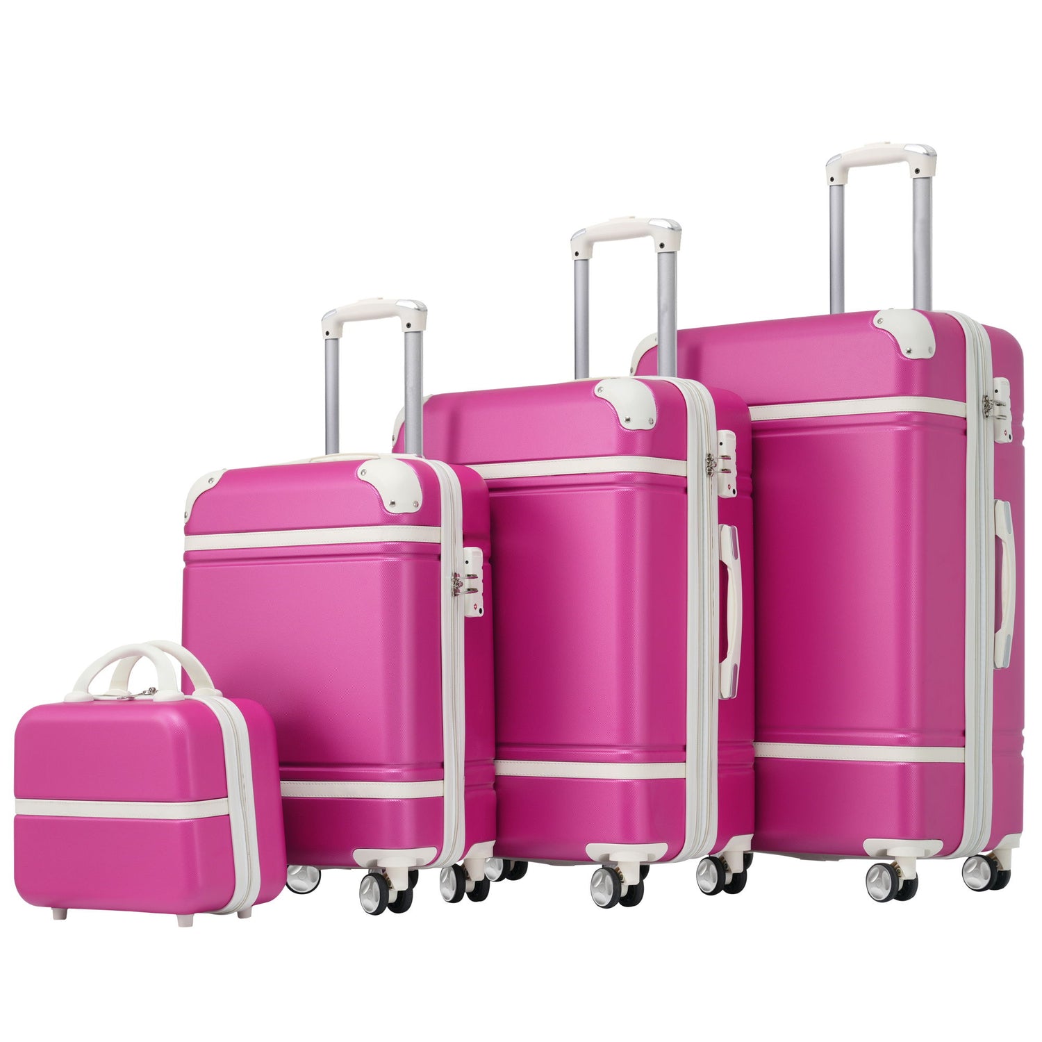 Hardshell Luggage Sets 4 Pieces 20&quot; / 24&quot; / 28&quot; Luggages And Cosmetic Case Spinner Suitcase With Tsa Lock Lightweight