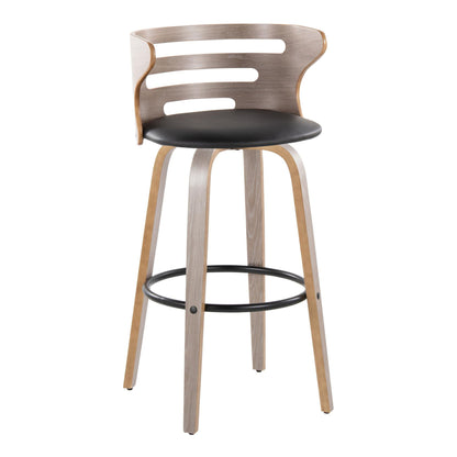 Cosini - Mid Century Modern Fixed Height, Barstool &amp; Swivel And Round Footrest (Set of 2)