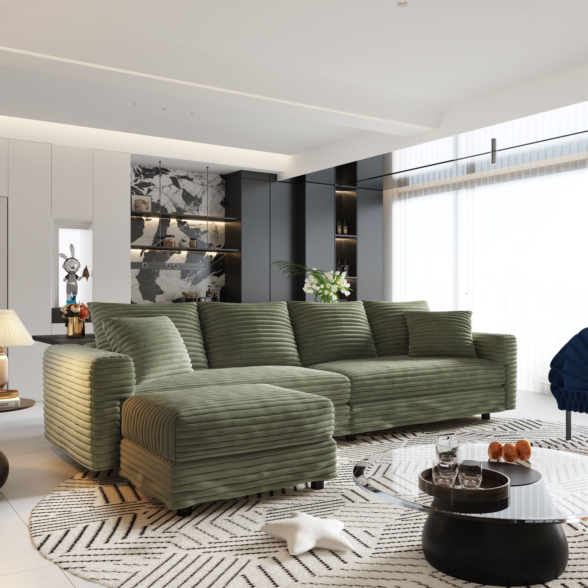 Modern Comfy Upholstered Sofa Cloud Couch &amp; Deep Seat Couches