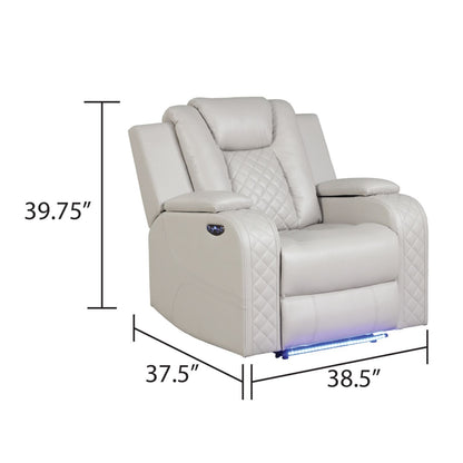 Benz - LED &amp; Power Recliner Chair With Adjustable Headrest