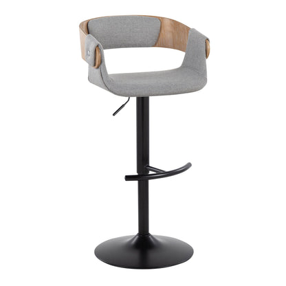 Elisa - Mid Century Modern Adjustable Barstool With Swivel &amp; Rounded T Footrest (Set of 2)