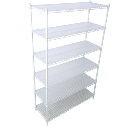 6 Tier 6000Lbs Capacity Nsf Metal Shelf Wire Shelving Unit, Heavy Duty Adjustable Storage Rack With Wheels &amp; Shelf Liners For Commercial Grade Utility Steel Storage Rack