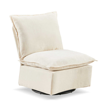 Detachable Chenille Single 360 Swivel Rocking Rocker, 360 Swivel Sofa Chair &amp; Single Sofa Lounge, Comfortable Seating For Living Room &amp; Bedroom Sofa 1 Piece
