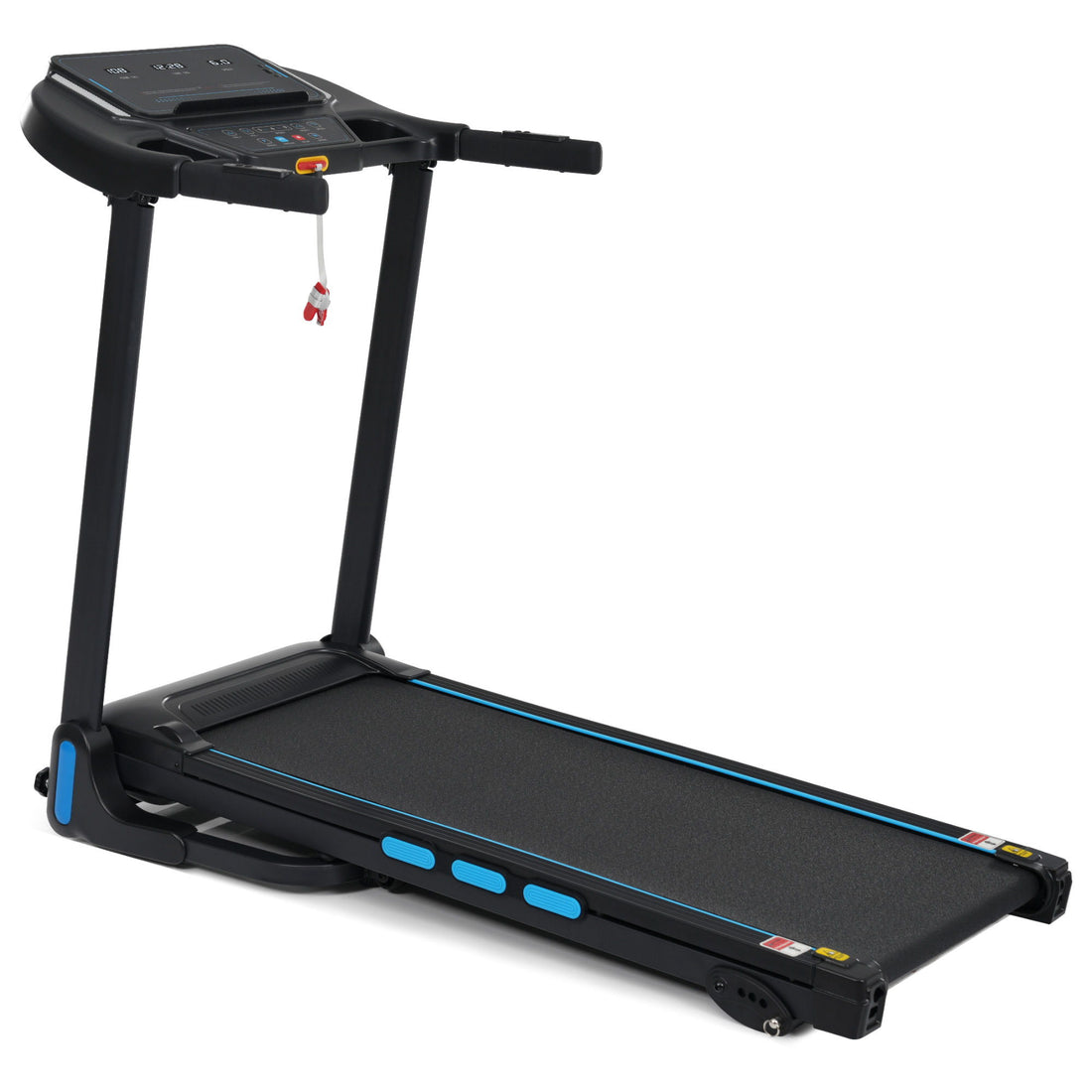 3.5Hp Hydraulic System Auto Foldable Treadmill With Incline, Heart Rate Sensors, Type C &amp; USB Charge, Bluetooth Speaker - Black