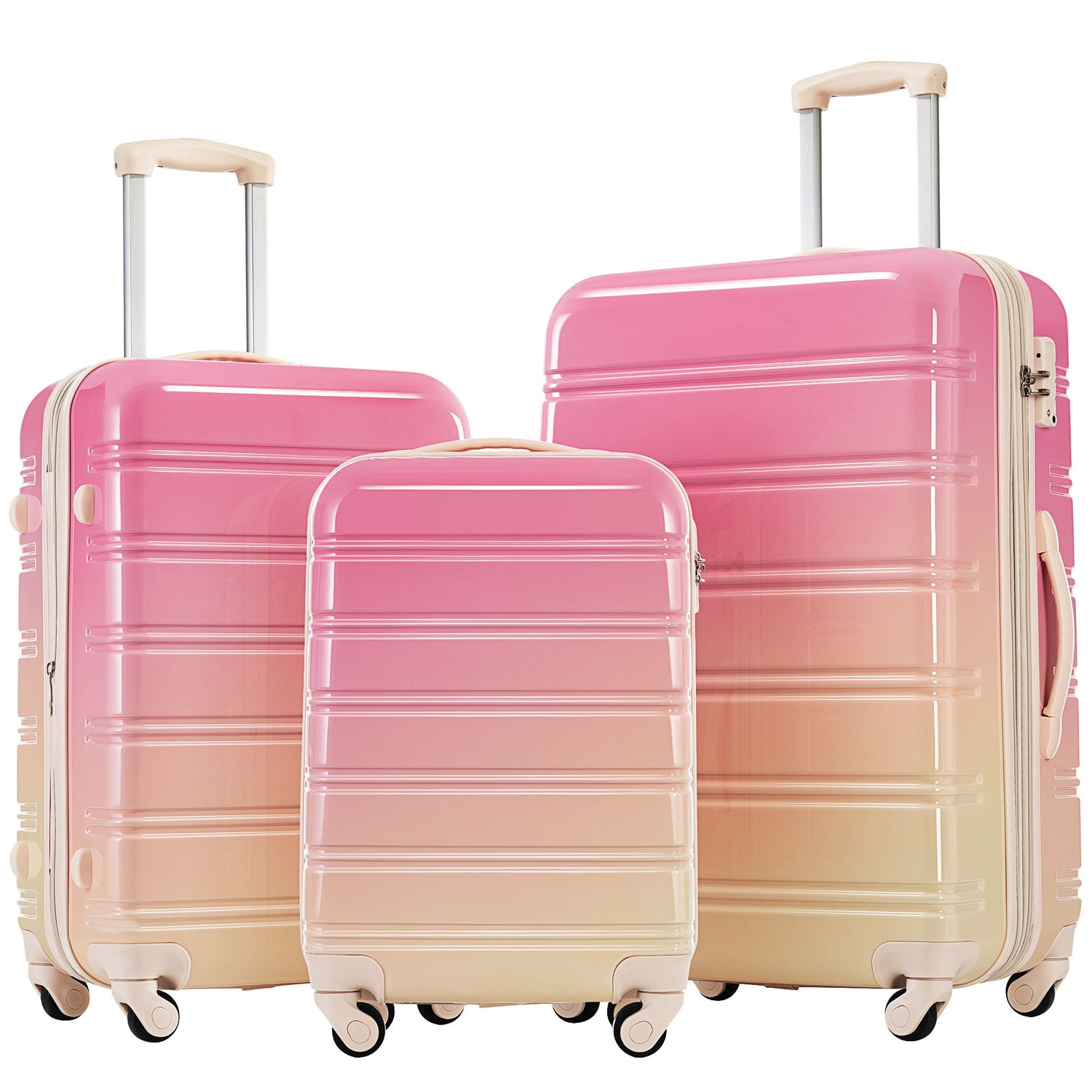 Hardshell Luggage Sets 3 Piece Gradient Color Expandable Suitcase With Spinner Wheels And Tsa Lock Lightweight 20&quot; 24&quot; 28&quot; Available