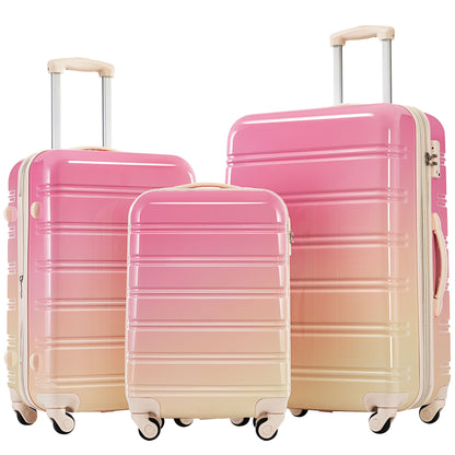 Hardshell Luggage Sets 3 Piece Gradient Color Expandable Suitcase With Spinner Wheels And Tsa Lock Lightweight 20&quot; 24&quot; 28&quot; Available