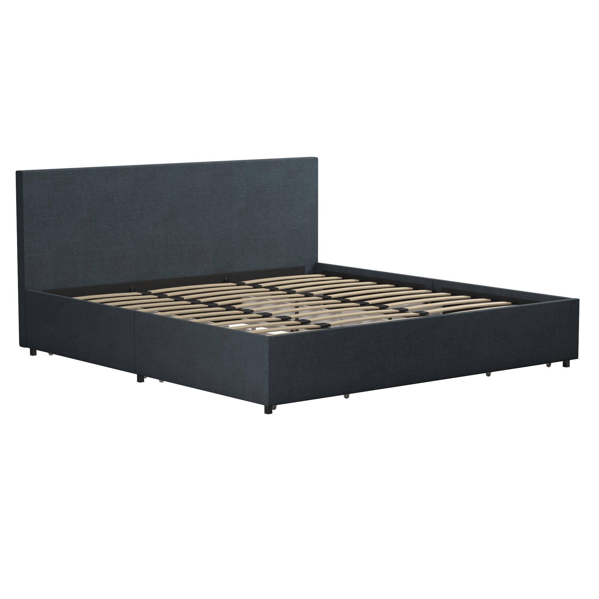 Kelly - King Upholstered Bed With Storage - Navy