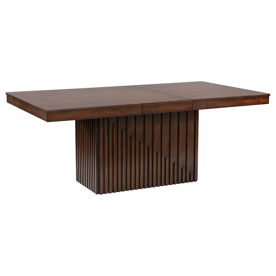 Baywind - Dining Table Pedestal Base, Rectangular Design With Extendable Leaf - Oak