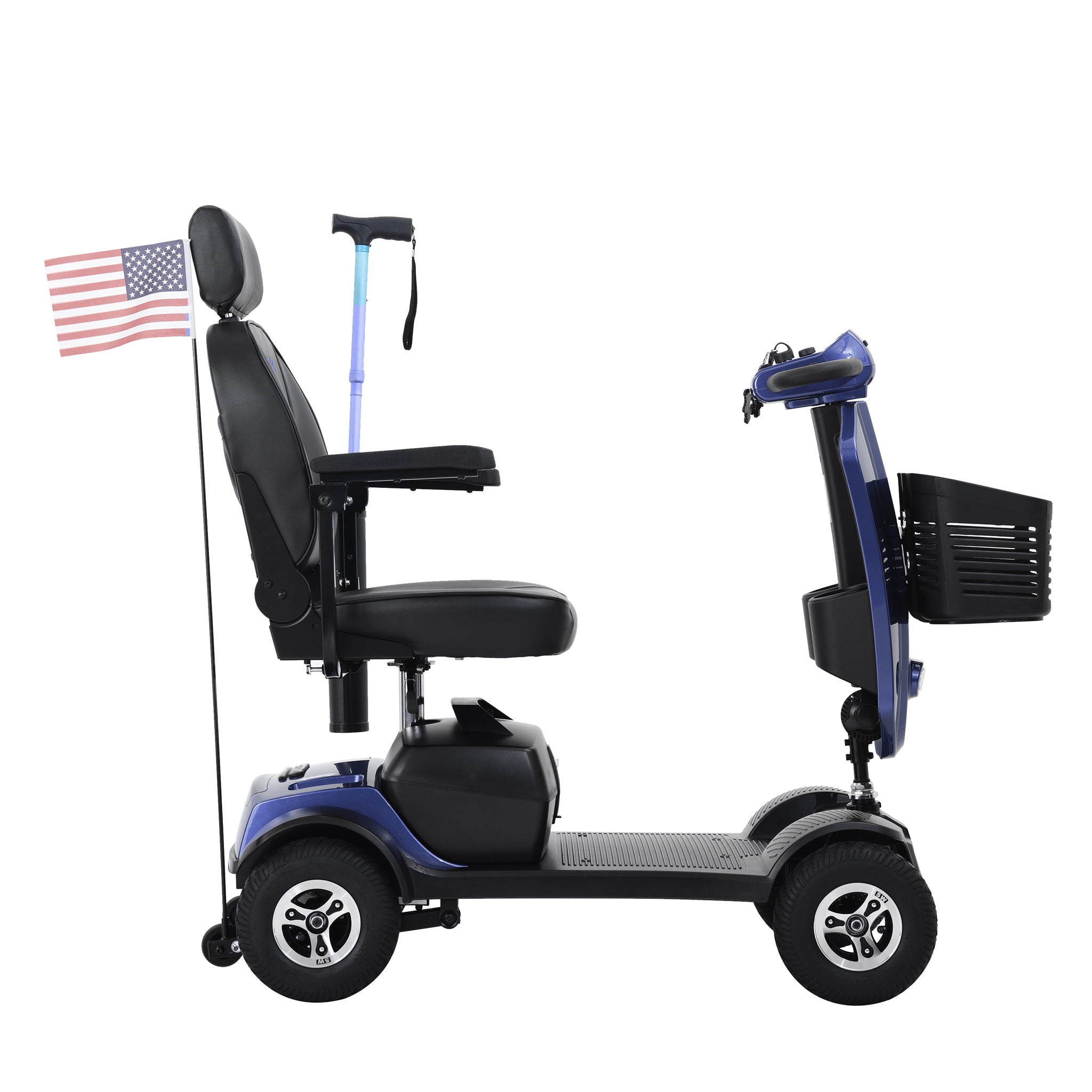 Max Plus - 4 Wheels Outdoor Compact Mobility Scooter With 2 Pieces X 20Ah Lead Acid Battery, 16 Miles, Cup Holders &amp; USB Charger Port
