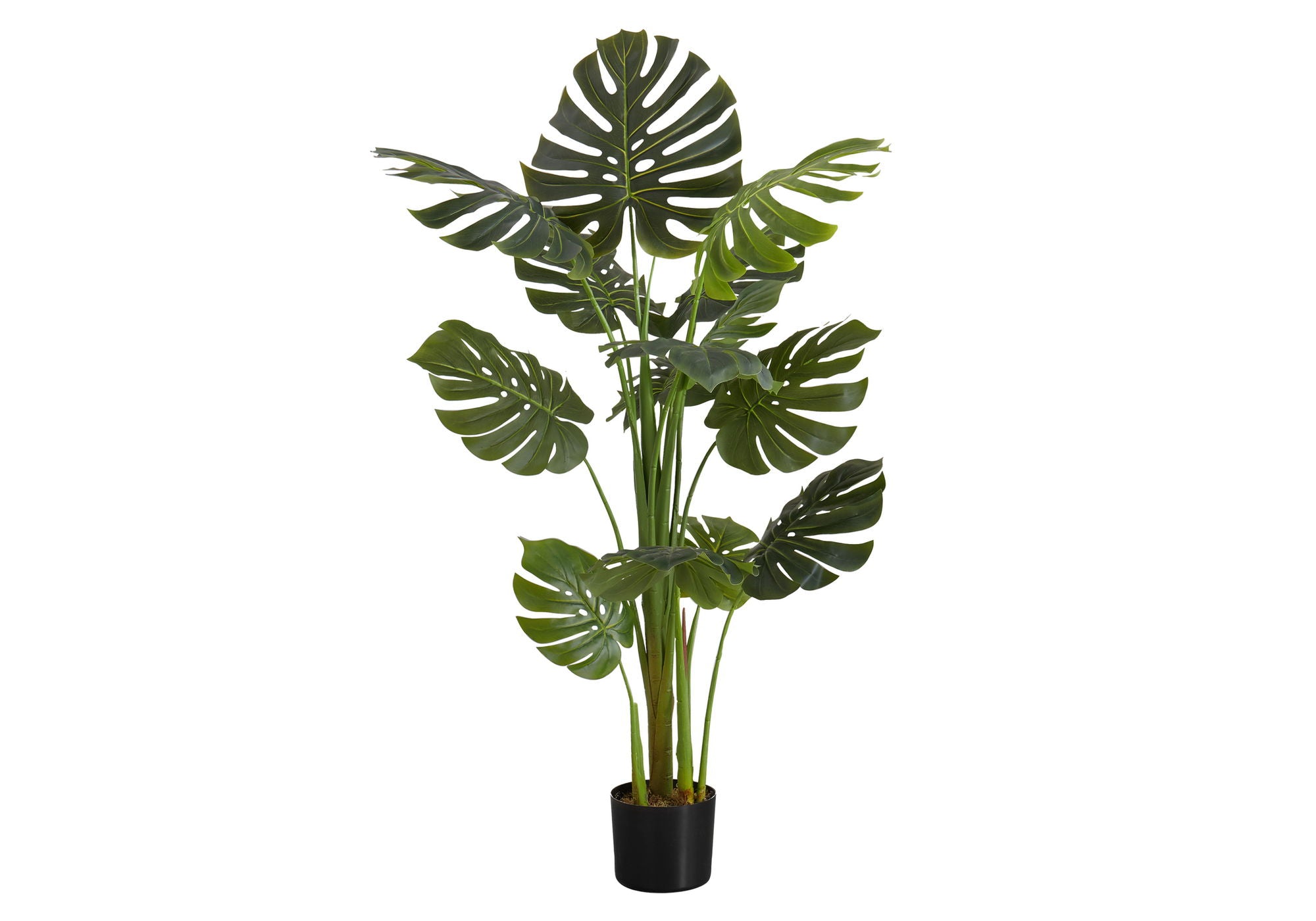 55&quot; Tall, Artificial Plant, Monstera Tree, Indoor, Faux, Fake, Floor, Greenery, Potted, Real Touch, Decorative - Green / Black
