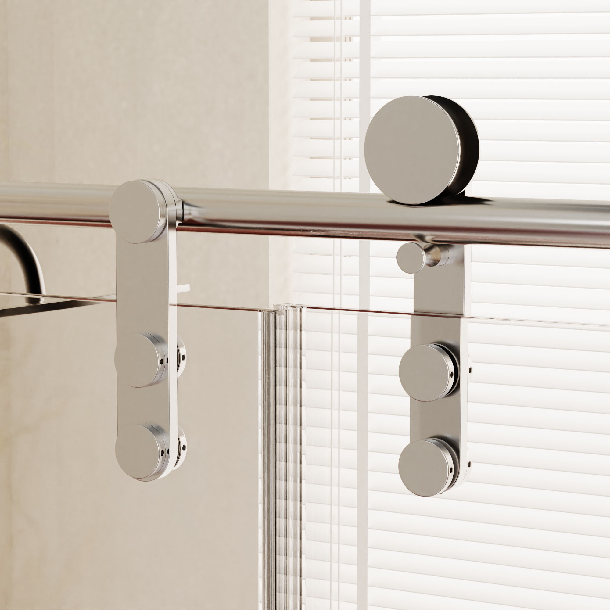 Frameless Single Sliding Shower Doors With Towel Rail &amp; Handle