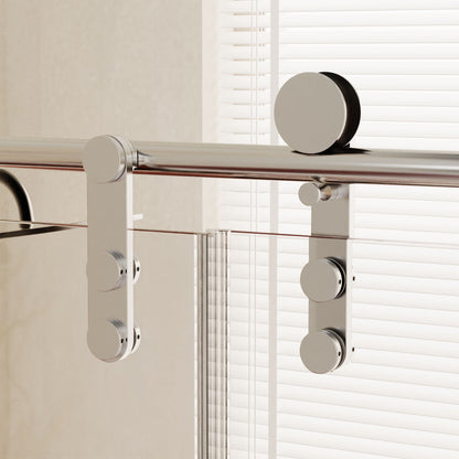 Frameless Single Sliding Shower Doors With Towel Rail &amp; Handle